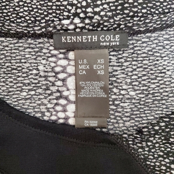 Kenneth Cole Sheer Mesh Black Patchwork Top - Picture 7 of 10